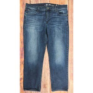 7 For All Mankind Standard Straight Leg Denim Jeans 36 Raw Hem